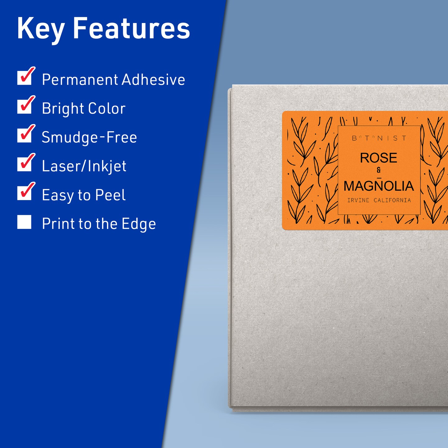 Avery Bright Orange Paper Labels, 5&#x22; x 6&#x22; Rectangle
