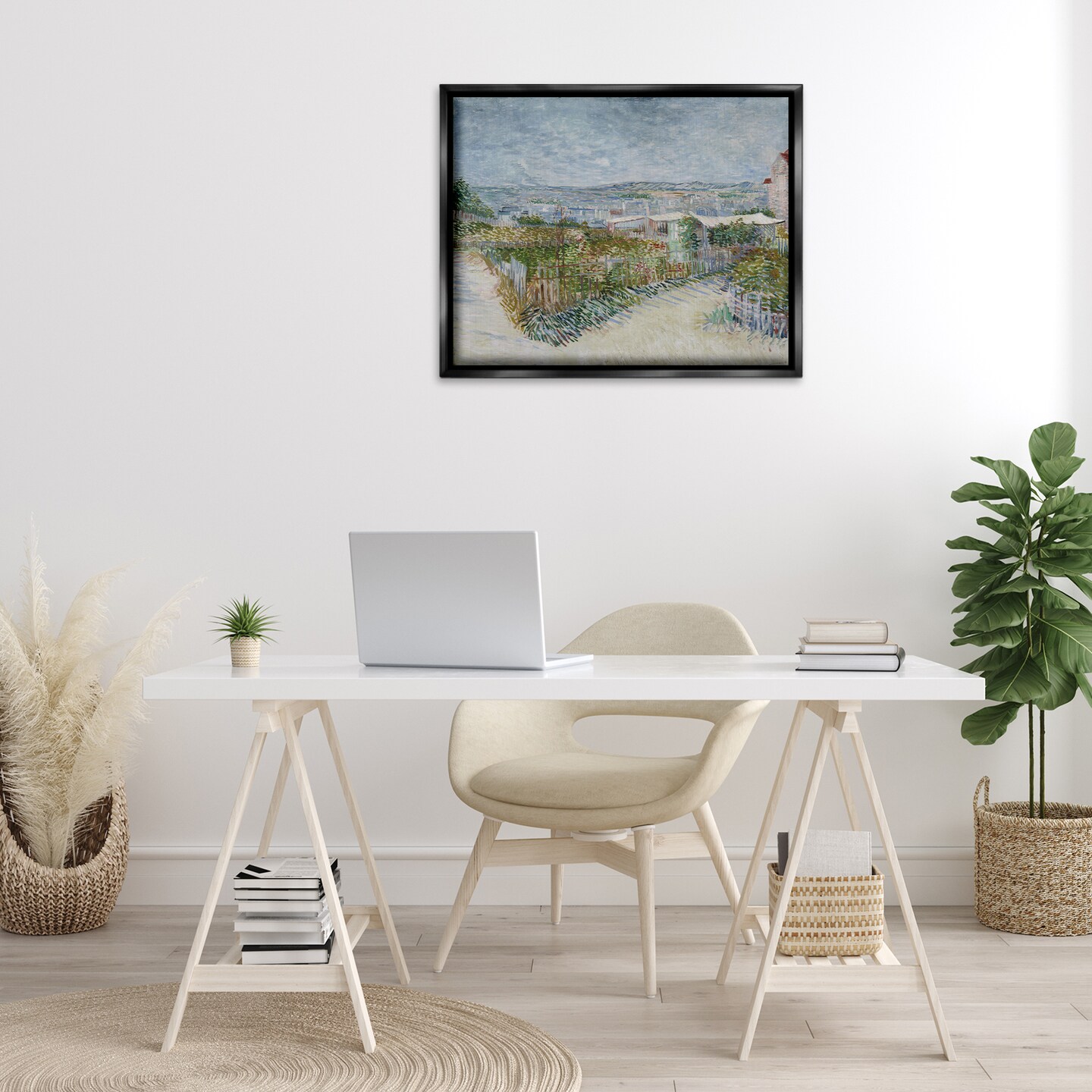 Stupell Industries Van Gogh Monmarte Landscape Framed Floater Canvas Wall Art Design by one1000paintings