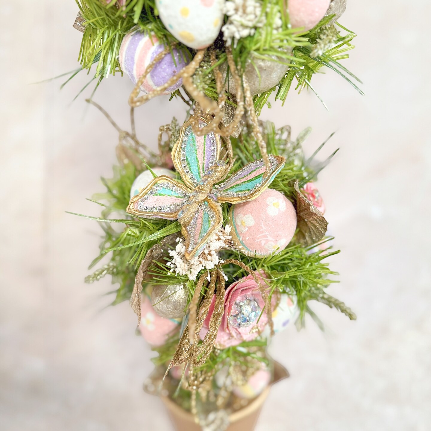 Easter Floral Double Topiary 26&#x22;