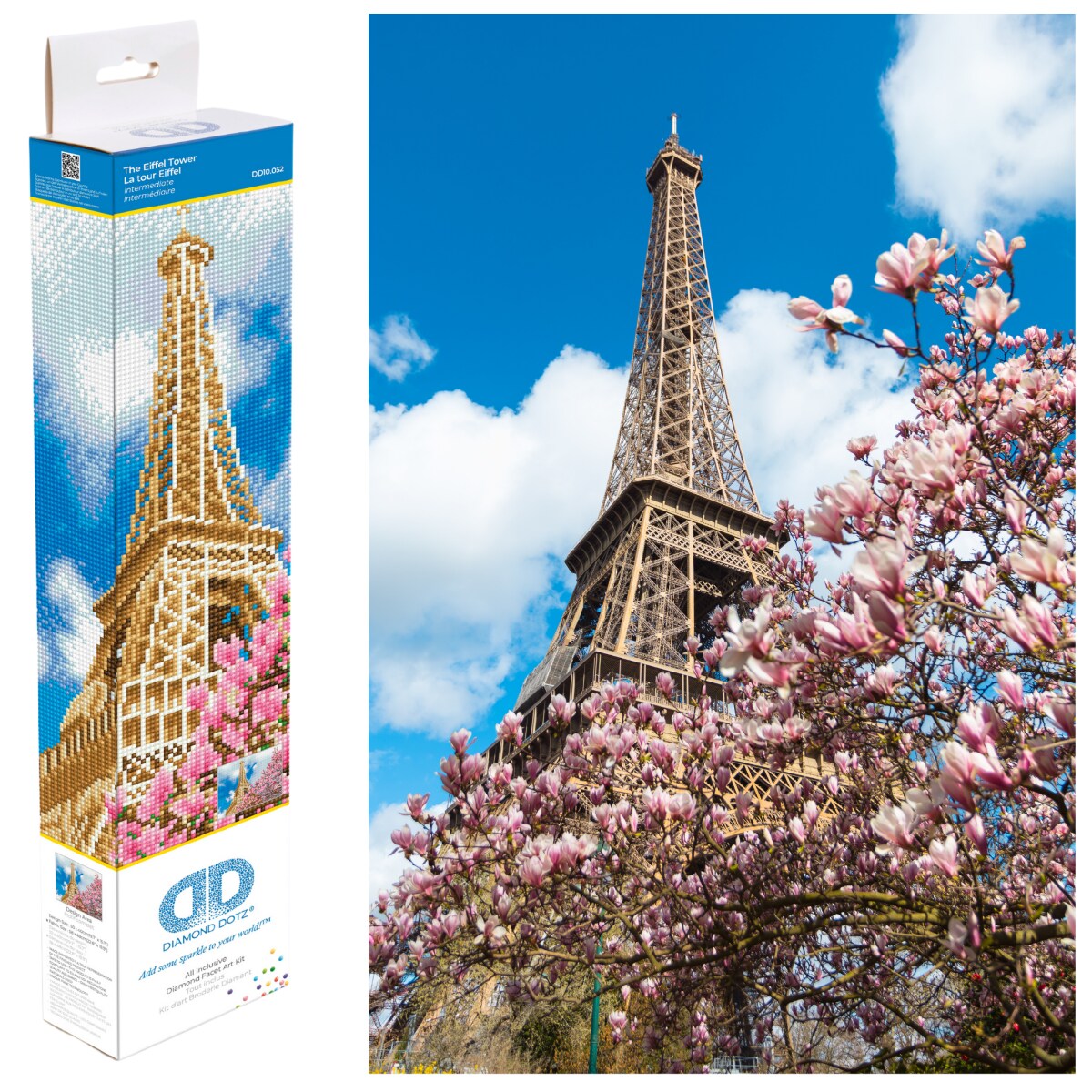 Diamond Dotz La tour Eiffel Diamond Painting Kits for Adults - Diamond Art Kits a Relaxing Creative Craft Kit with Dotz Gems 15.8x19.7