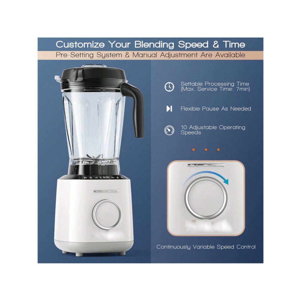 1500W Countertop Smoothies Blender with 10 Speed and 6 Pre-Setting Programs