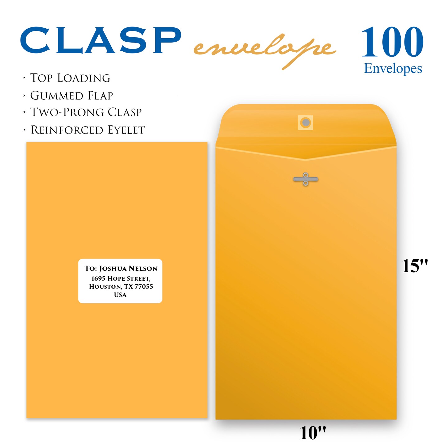 BAZIC Clasp Envelope 10&#x22; X 15&#x22; (100/Pack)