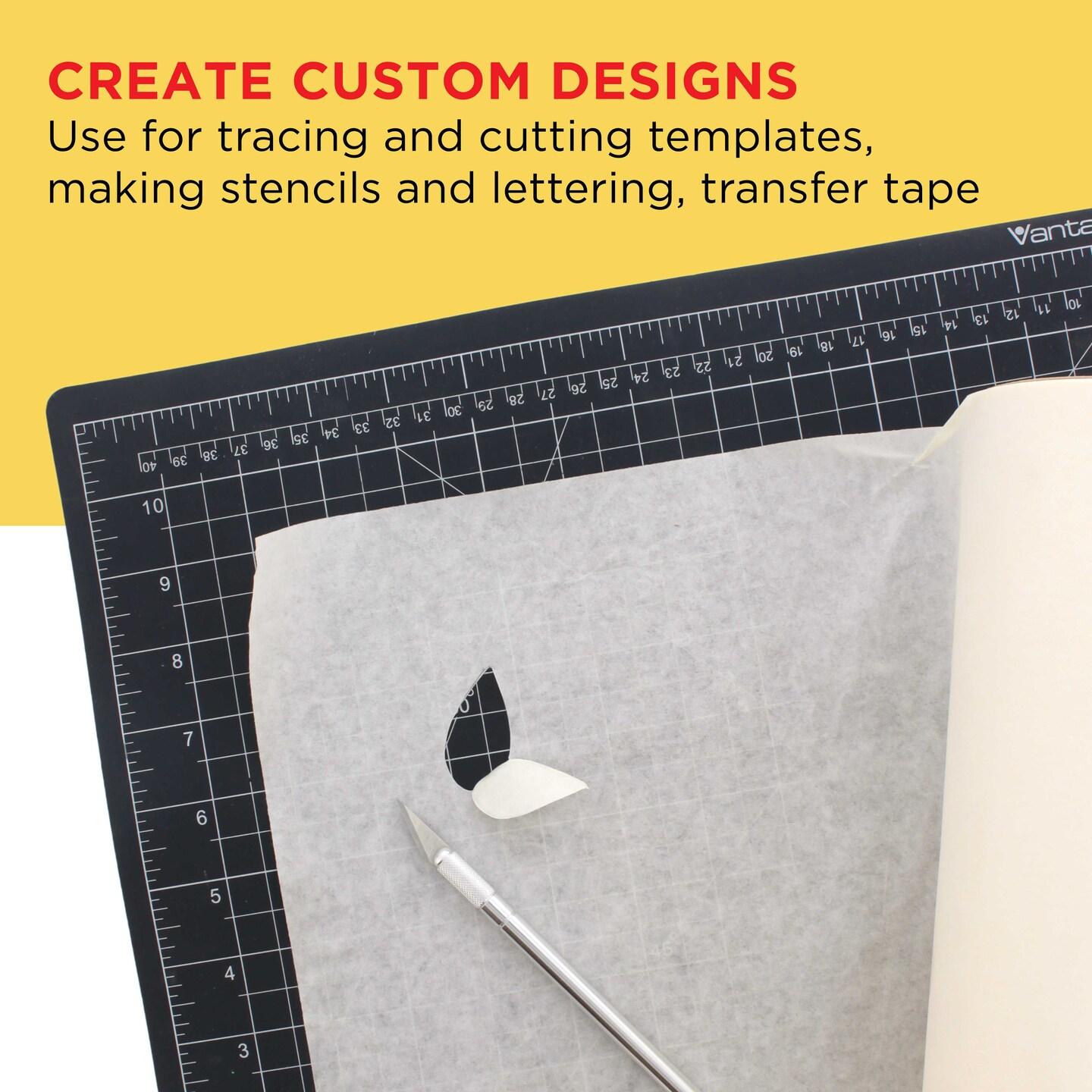Custom Shop 18&#x22; x 150&#x27; Roll of Semi-Transparent Masking Film/Frisket for Artists, Airbrush Graphics, Auto, Tracing, Cutting Templates, Stencil Making
