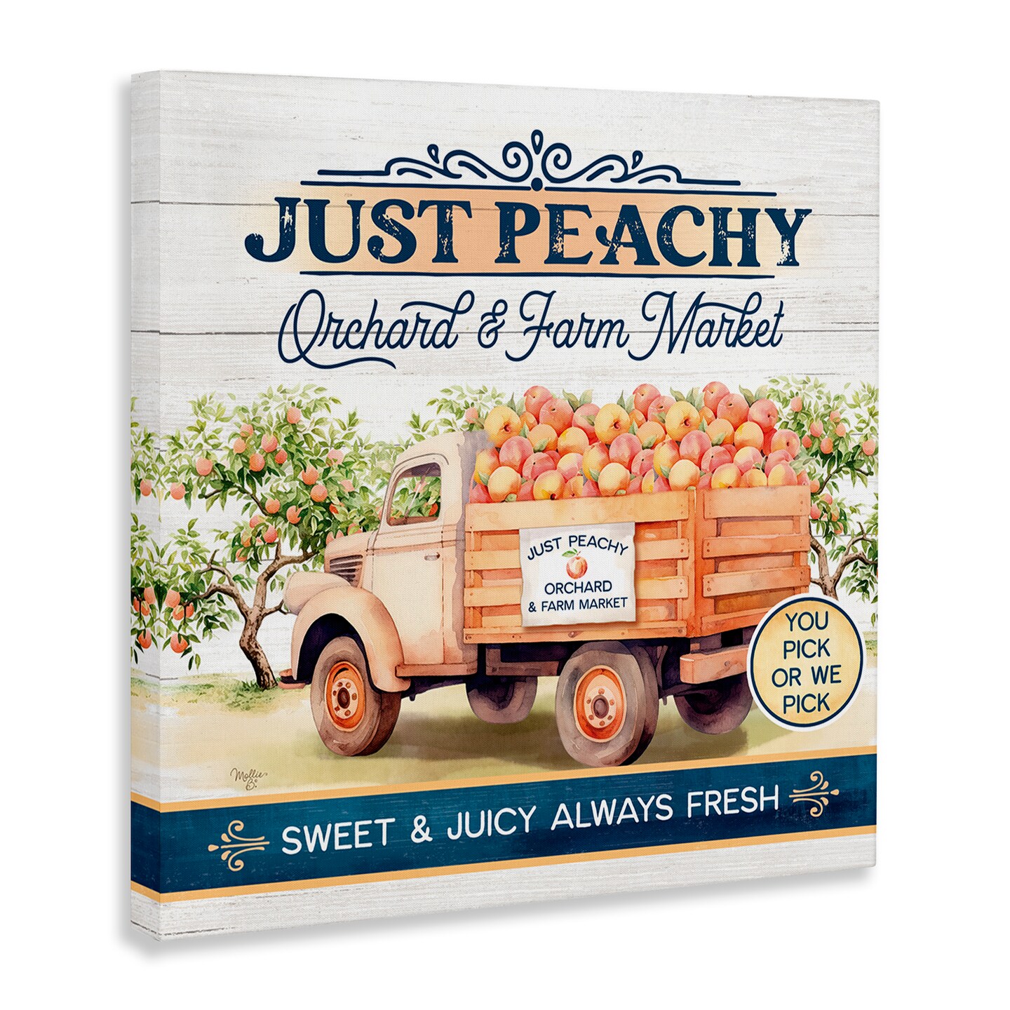 Stupell Industries Just Peachy Orchard Canvas Wall Art Design by Mollie B.