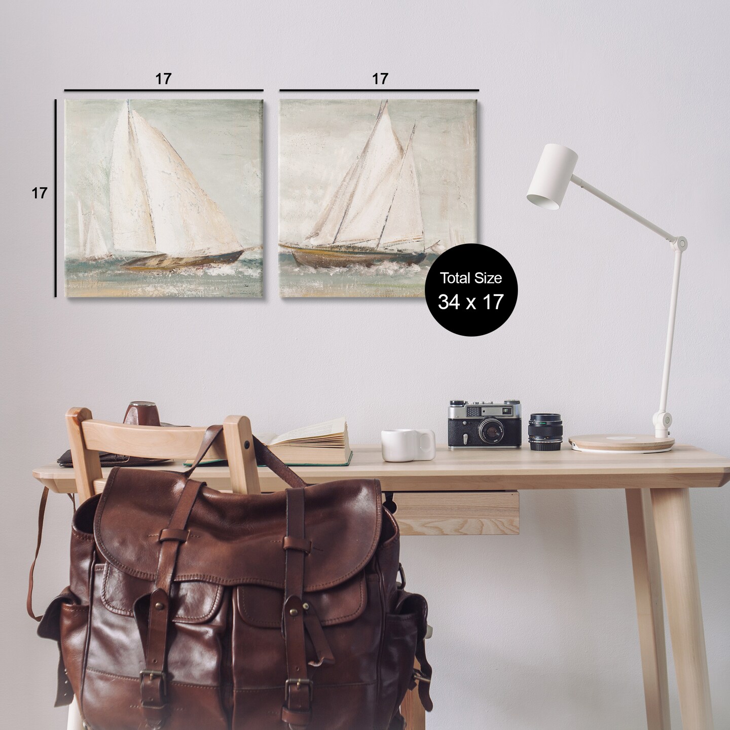 Stupell Industries Tall Ships at Sea 2 pc Canvas Wall Art Set Design by Patricia Pinto