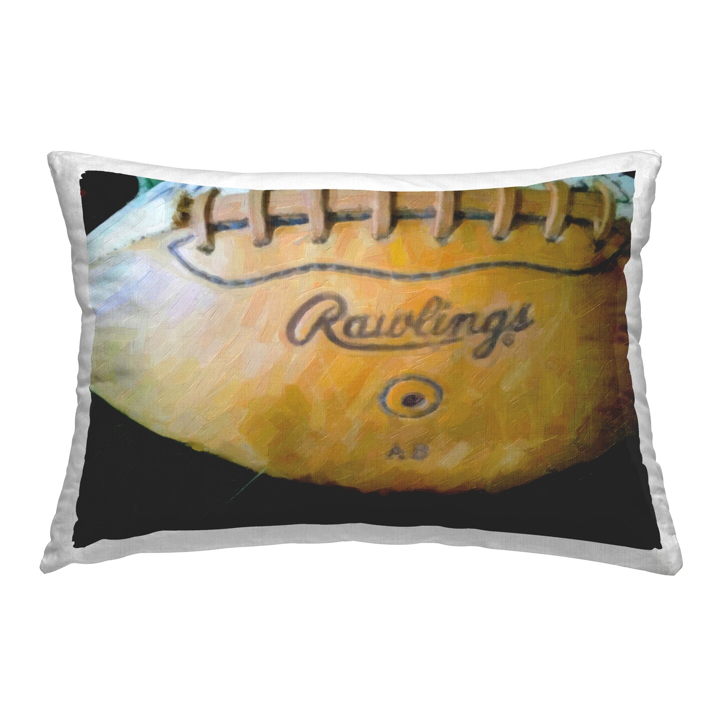 Painterly Team Football Decorative Printed Throw Pillow Design by Graffi*tee Studios, 14 x 7 x 20