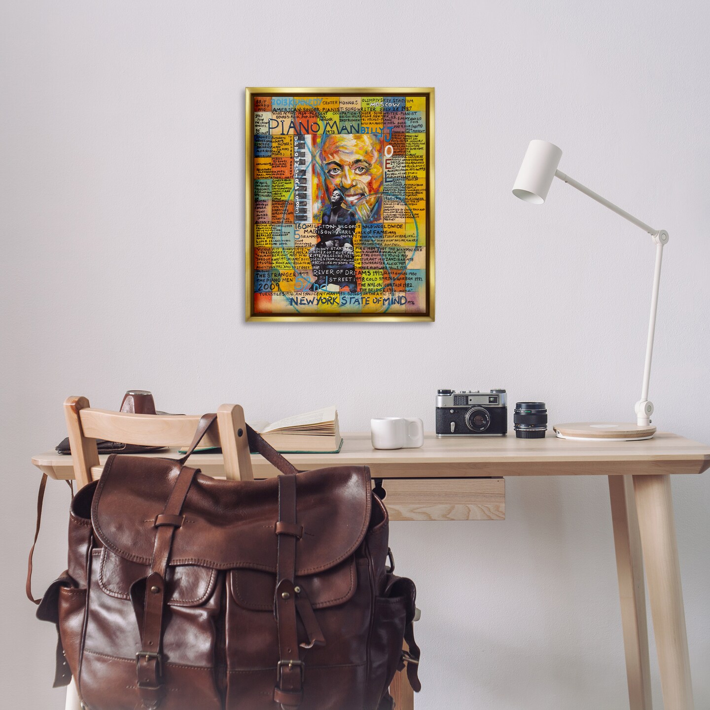 Stupell Industries Billy Joel Collage Framed Floater Canvas Wall Art Design by Sabin