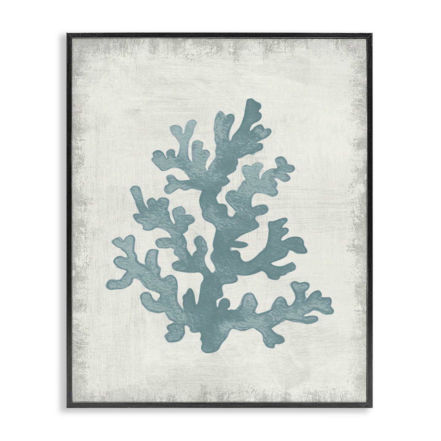 Stupell Industries Blue Coral Form Framed Giclee Wall Art Design by Conrad Knutsen