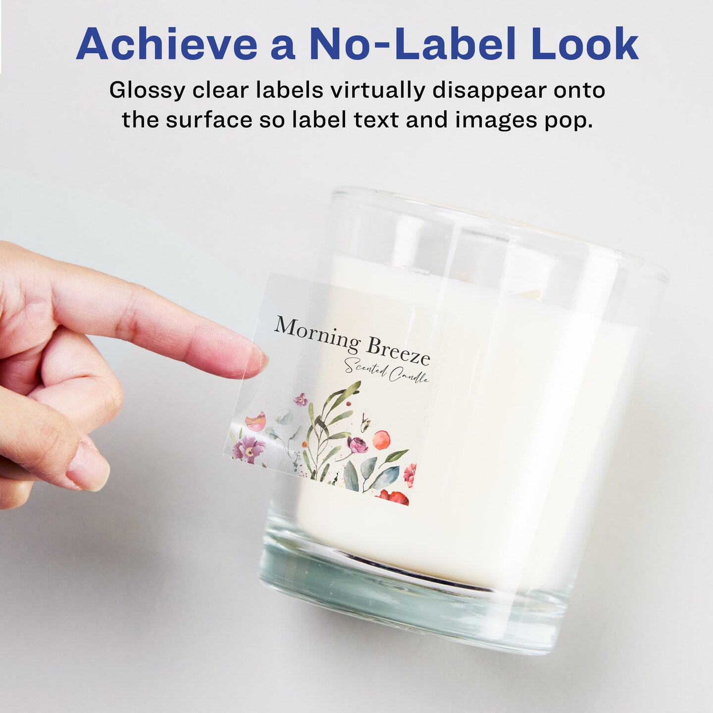 Avery Glossy Clear Square Labels with Sure Feed, 1&#x22; x 1&#x22;