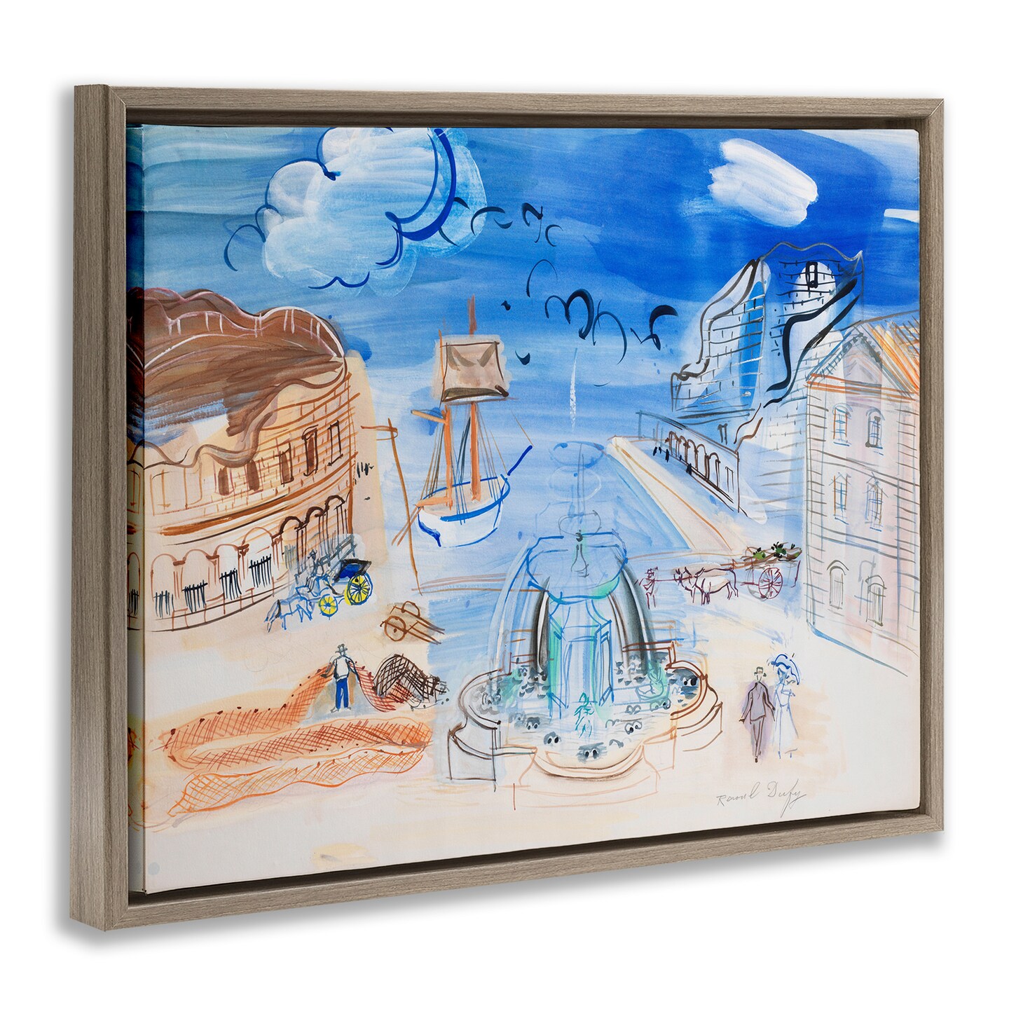 Stupell Industries Classical Raoul Dufy Composition Framed Floater Canvas Wall Art Design by one1000paintings