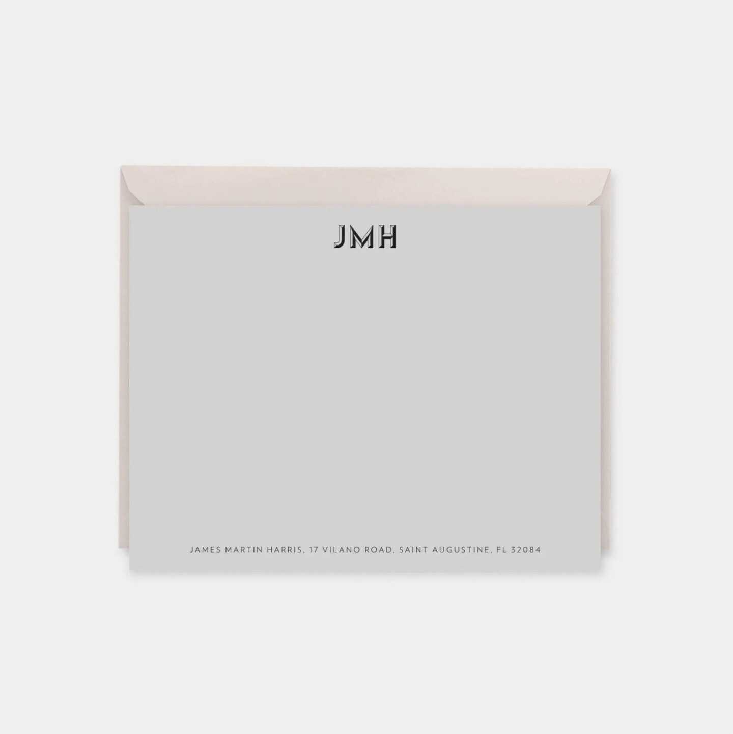 Monogram Note Cards with Beveled Type IV