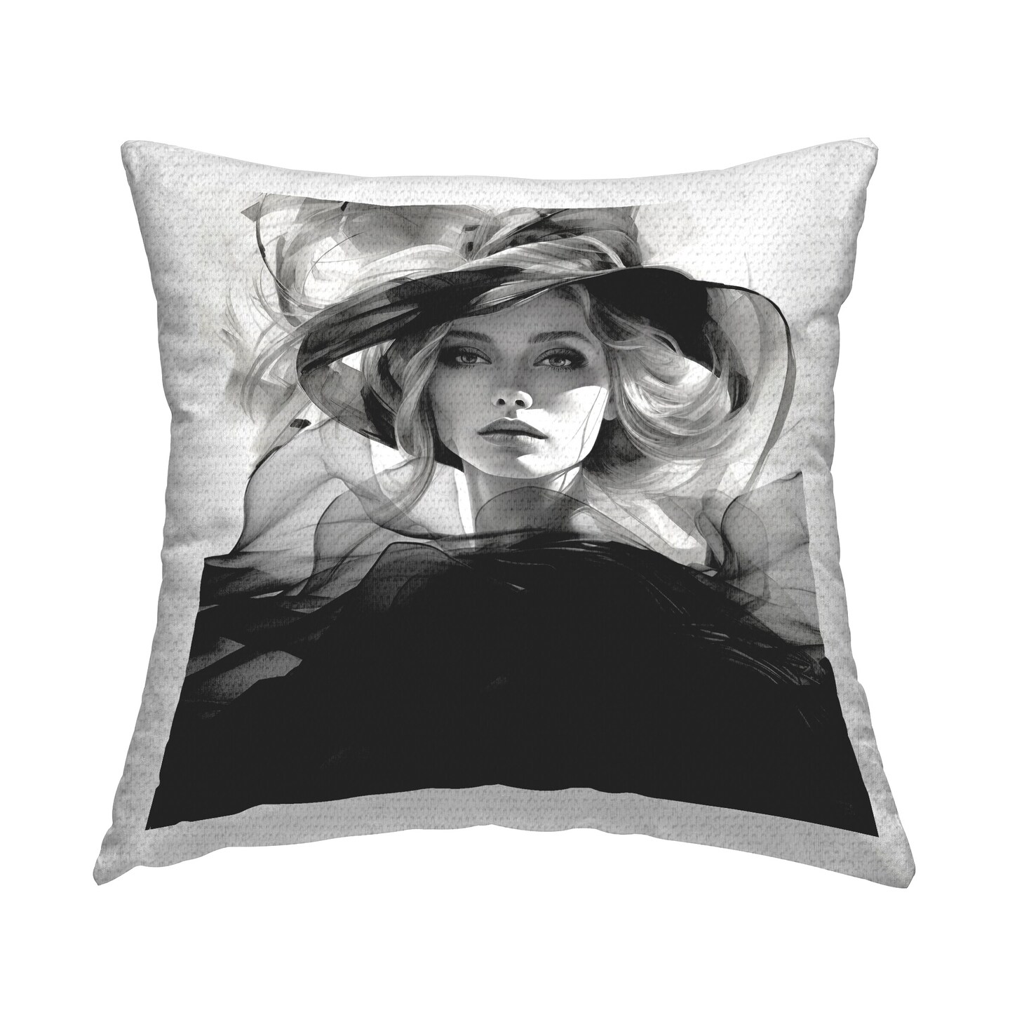 Swirling Fashion Woman Design by RB Outdoor Printed Pillow 