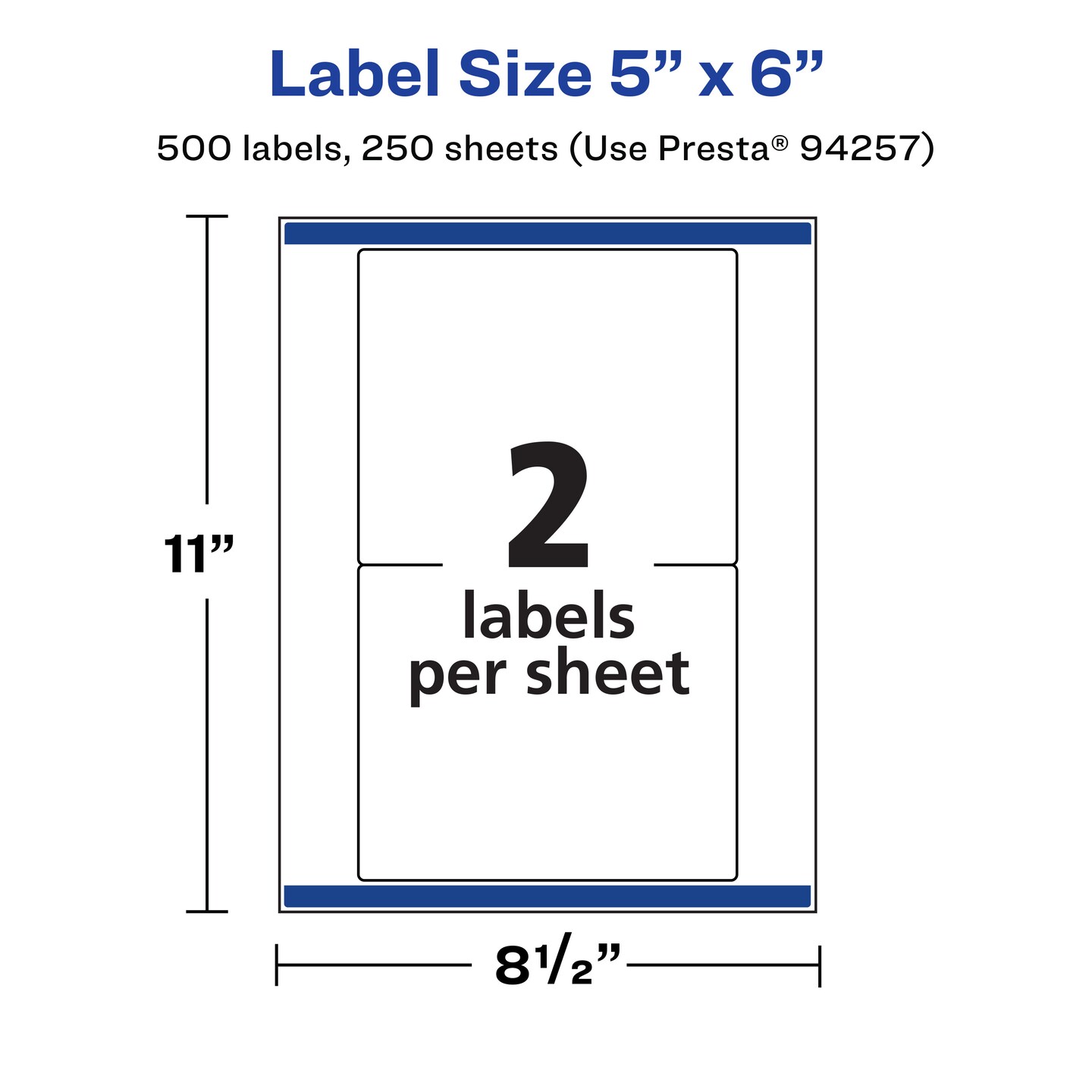 Avery Matte White Rectangle Labels, 5&#x22; x 6&#x22;