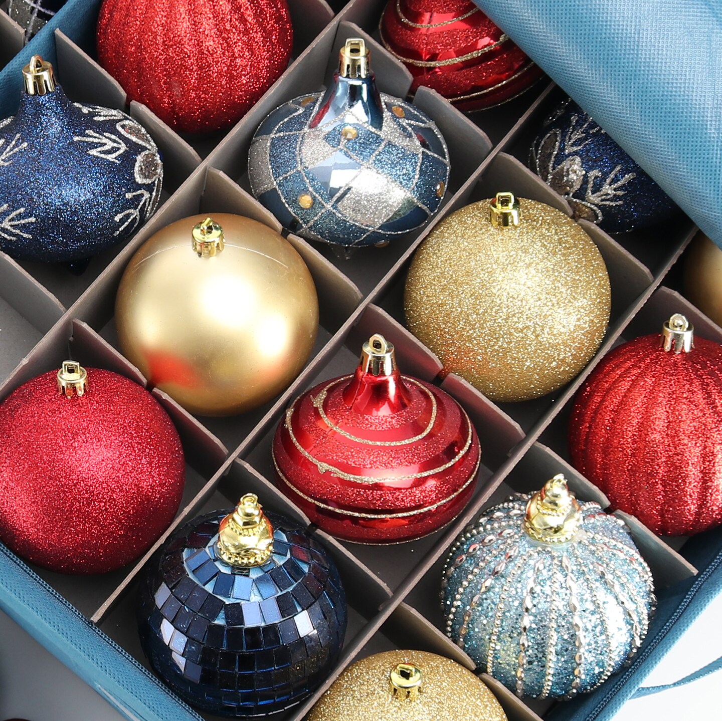 Hearth &#x26; Harbor Christmas Ornament Storage Box With 4 Inner Tray Dividers