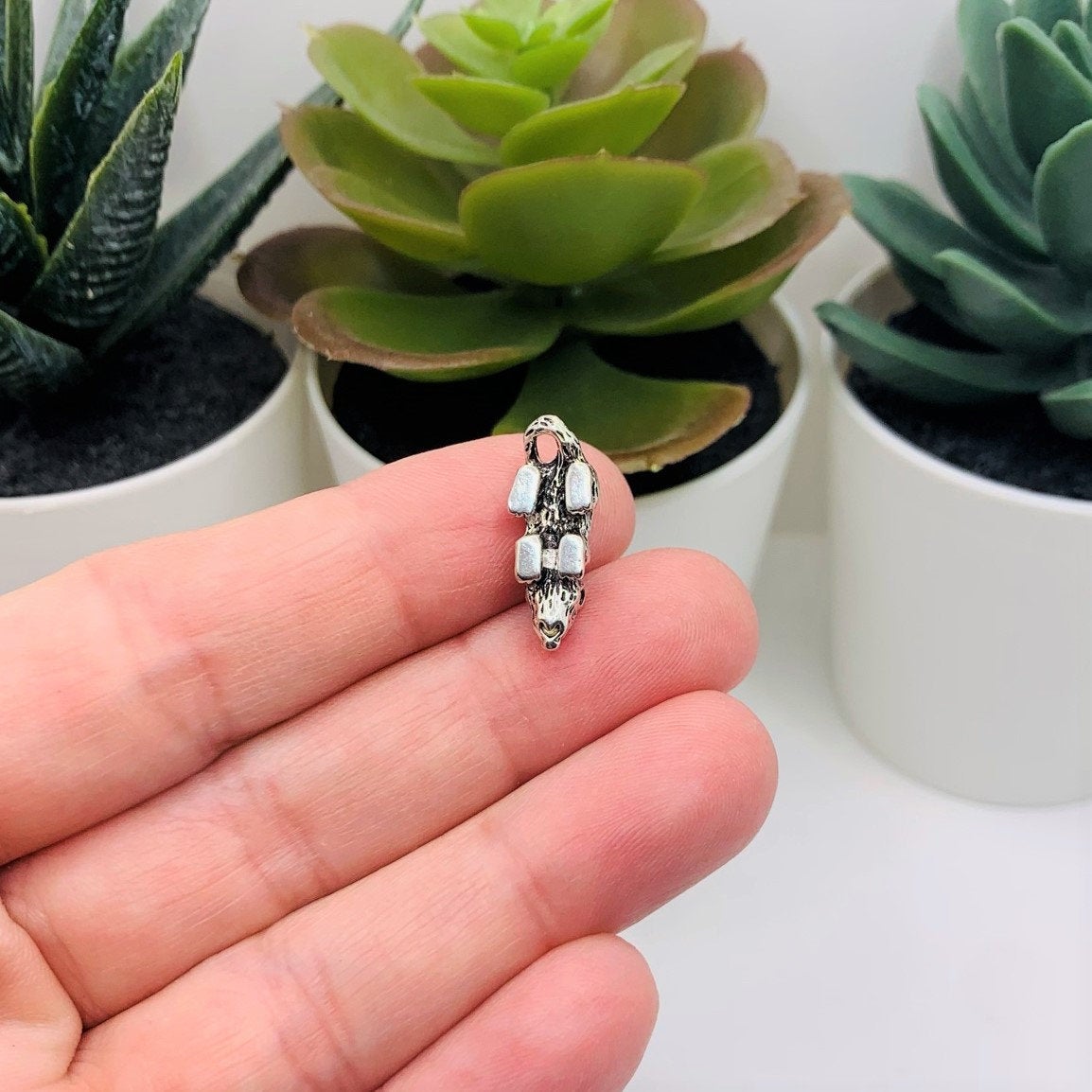 4, 20 or 50 Pieces: Silver Mouse Rat 3D Charms