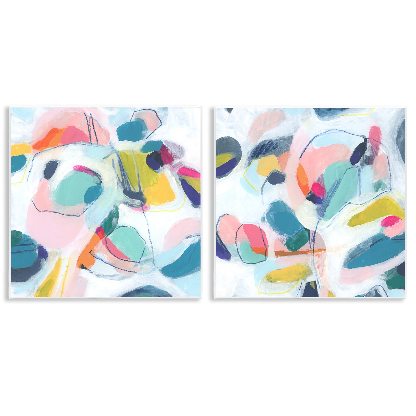 Stupell Industries Eye-catching Abstract Pastels 2 pc Wall Plaque Art Set Design by June Erica Vess
