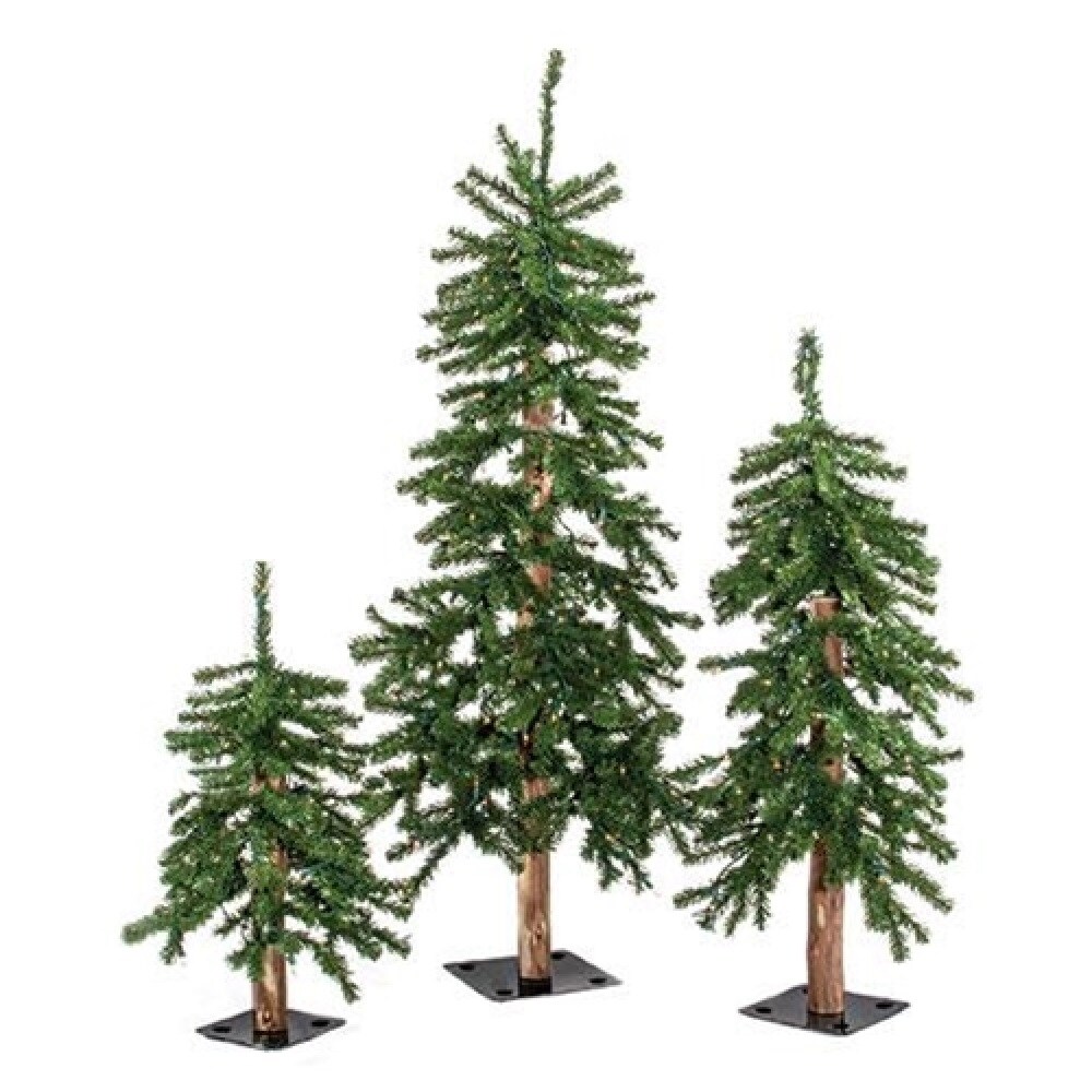 3-set Pre-lit Alpine Trees