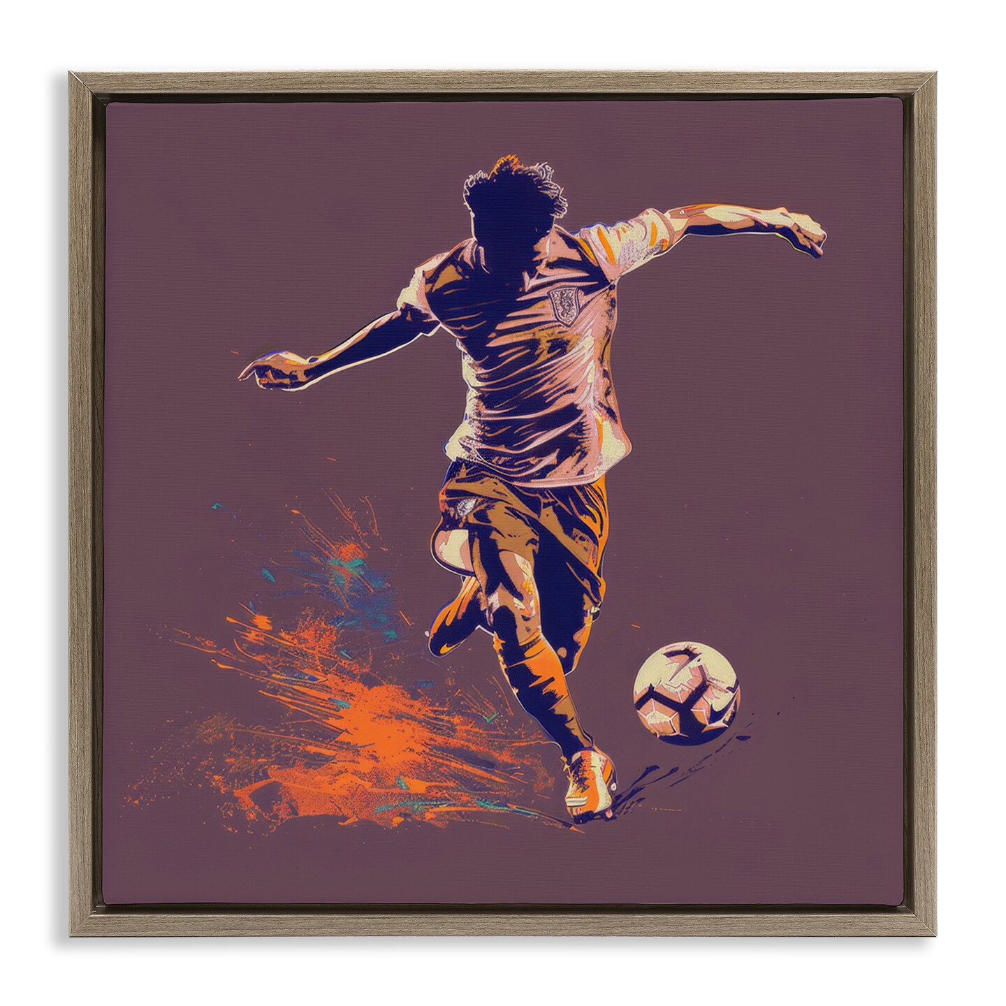 Stupell Industries Winning Goal Abstract Athlete Framed Floater Canvas Wall Art Design by Lazar Studio