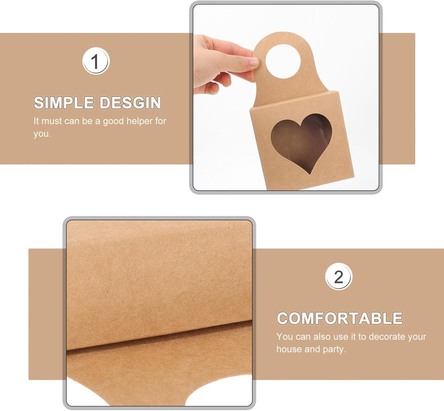 25pcs Wine Bottle Box with Heart Window, Foldable Wine Bottle Gift Boxes Kraft Paper Gift Boxes Bottle Hanger Favor Boxes for Candy Chocolate Valentine Gift Box