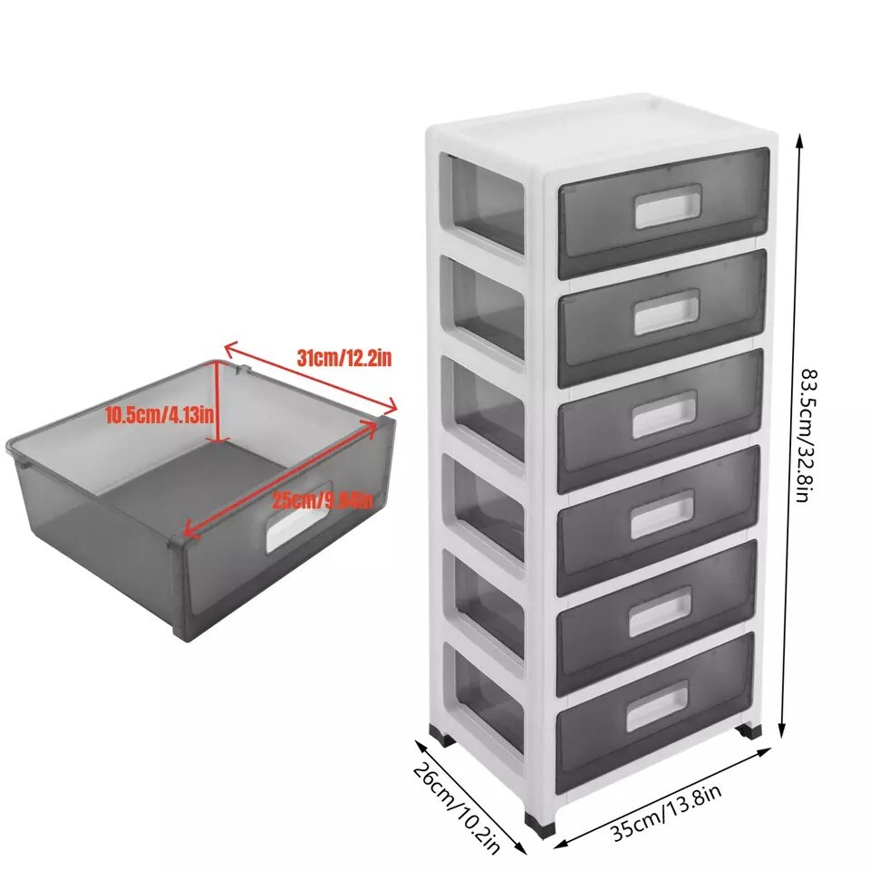 6 Tiers Detachable Storage Box/Plastic Office Sorting Cabinet/Desktop Organizer