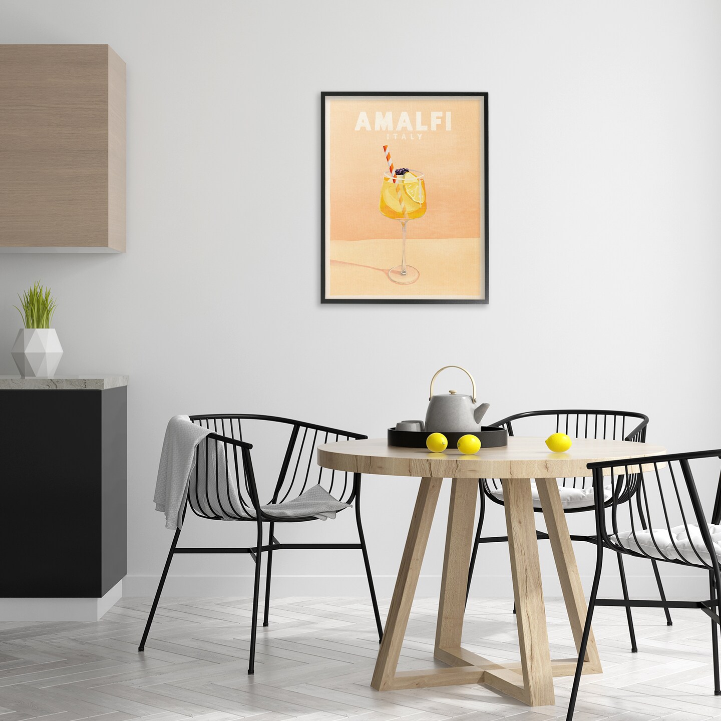 Stupell Industries Amalfi Italy with Cocktail Framed Giclee Wall Art Design by The Whiskey Ginger