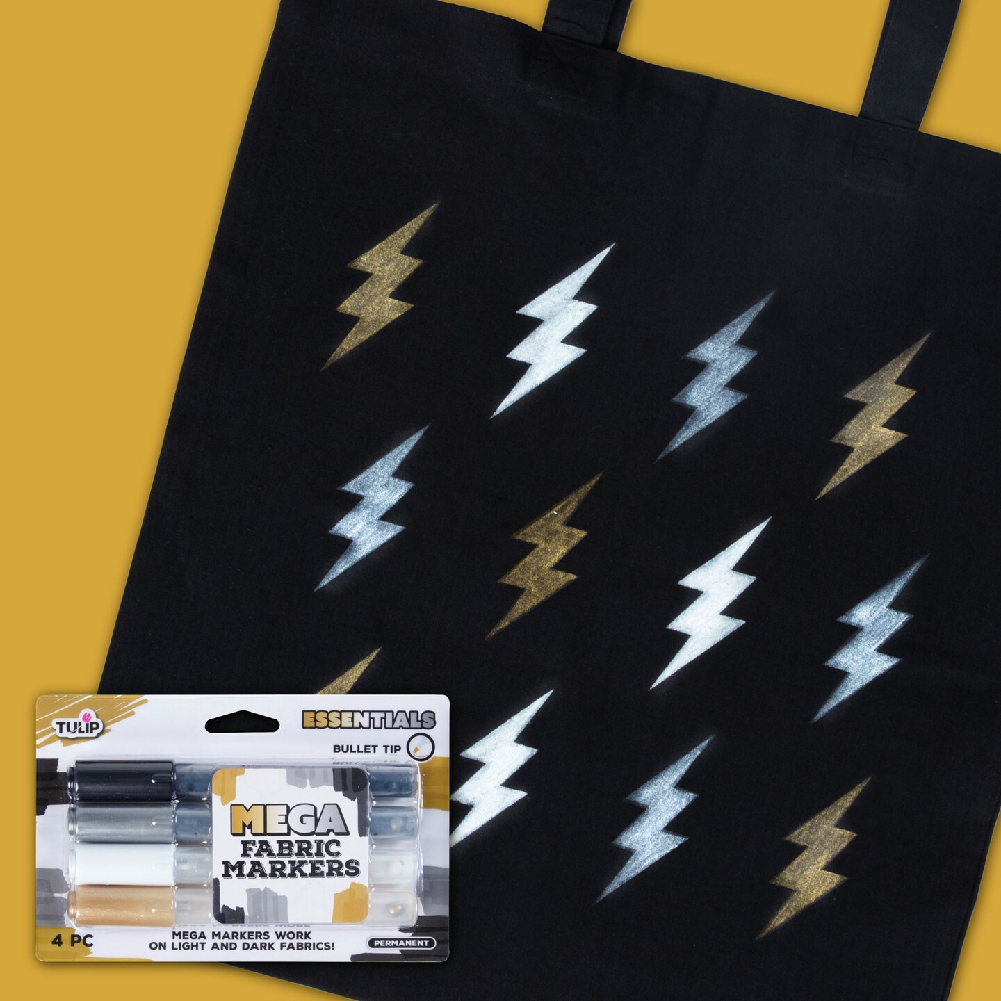 Tulip Mega Fabric Markers Essentials 4 Pack