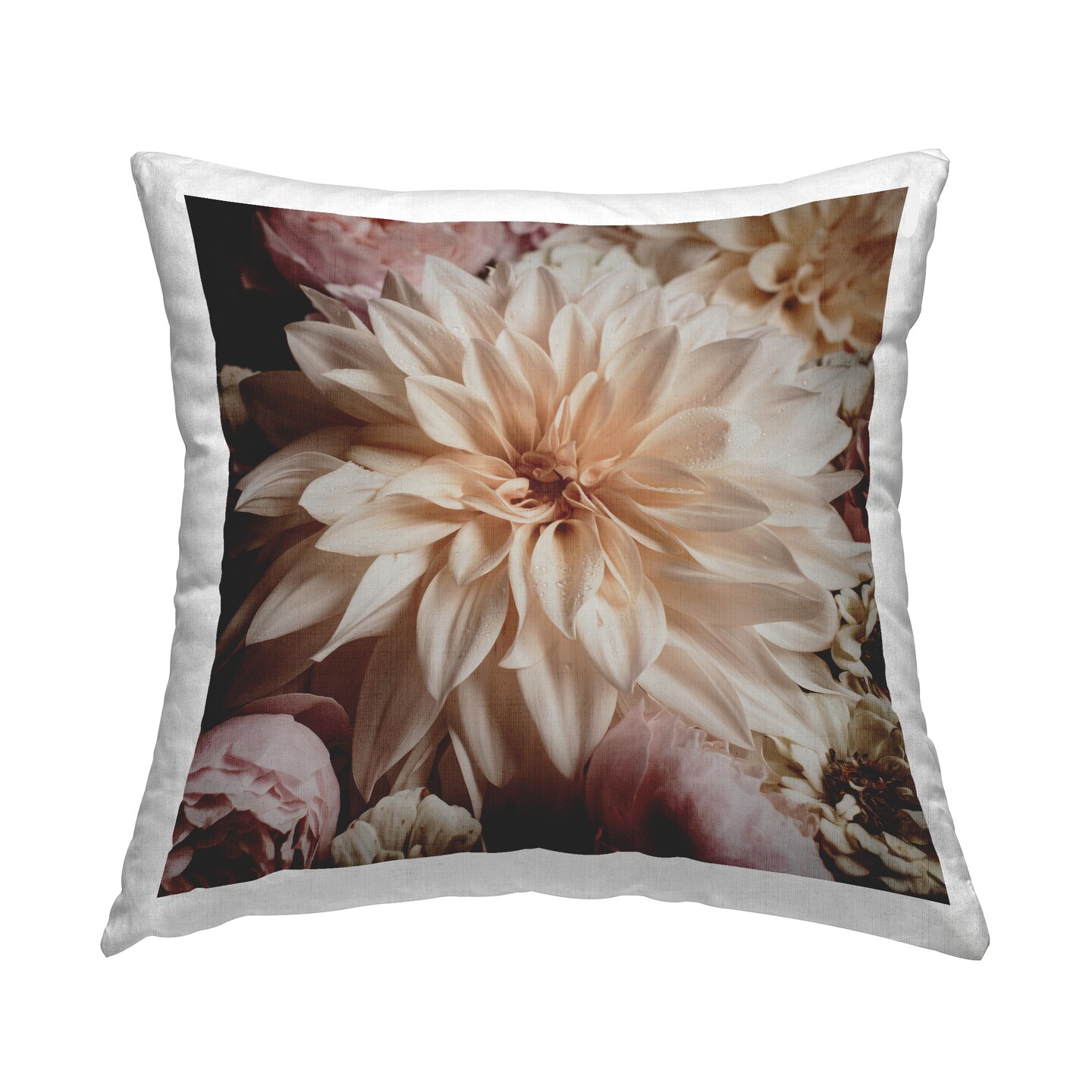 Close Up Dahlias Design by Leah McLean Throw Pillow 