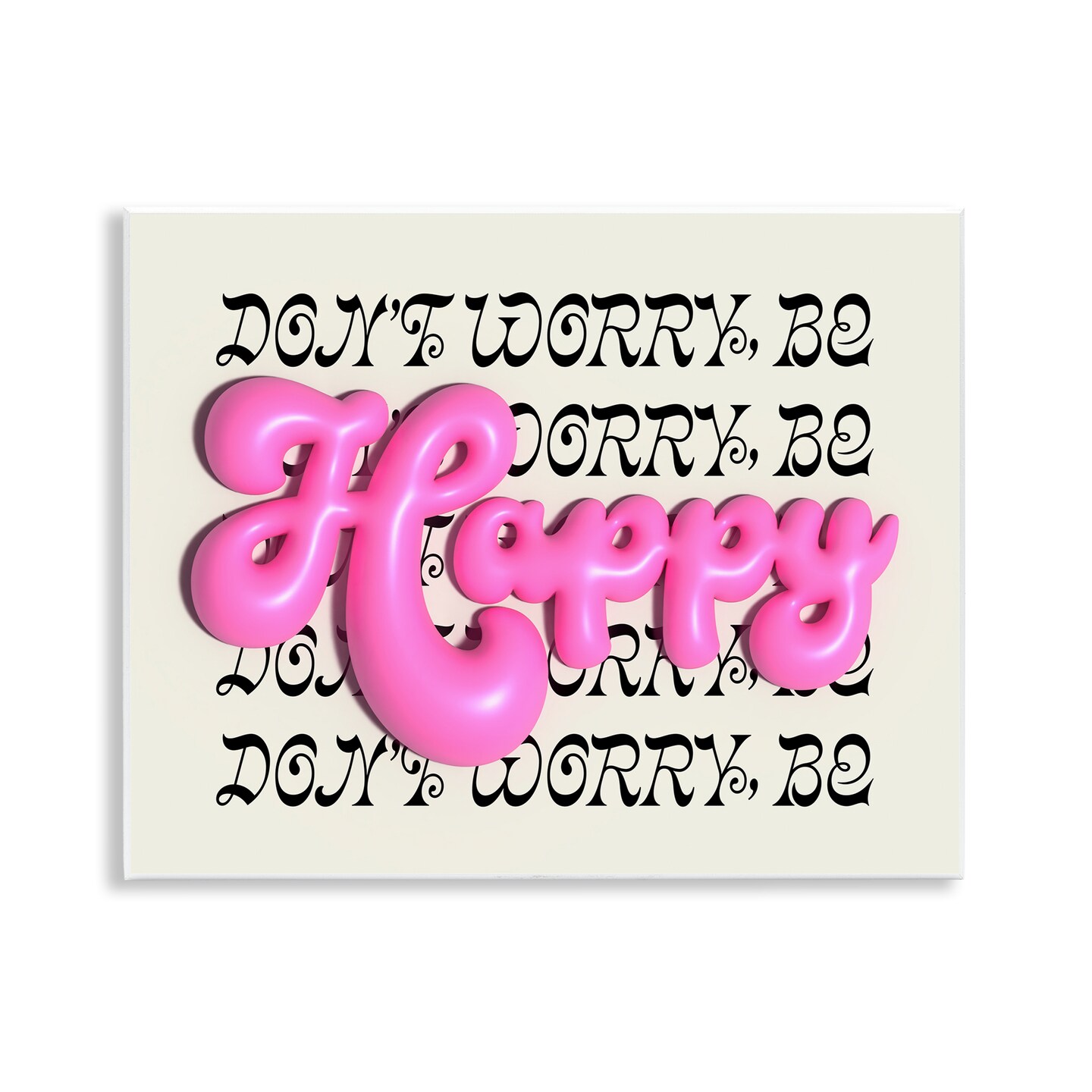 Stupell Industries Bubble Letters Happy Wall Plaque Art Design by Victoria Barnes
