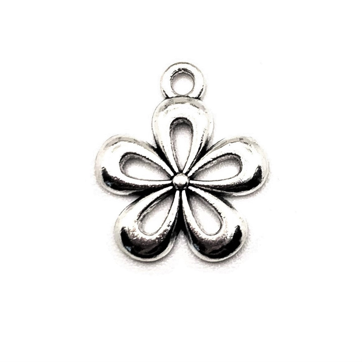 4, 20 or 50 Pieces: Silver Daisy Flower Charms