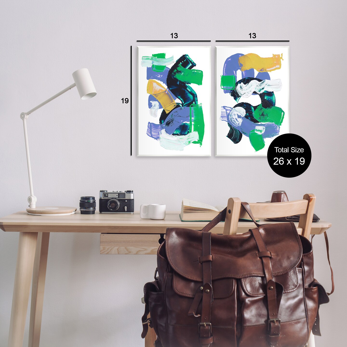 Stupell Industries Vibrant Abstract Tubes 2 pc Wall Plaque Art Set Design by Melissa Wang