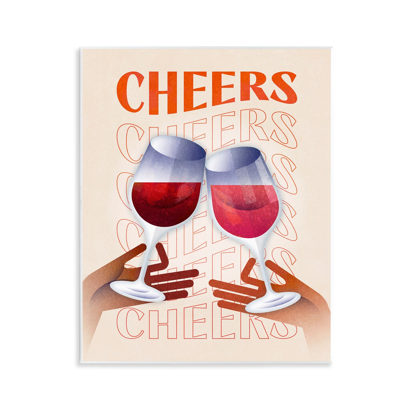 Stupell Industries Cheers Wine Glasses Wall Plaque Art Design by Victoria Barnes