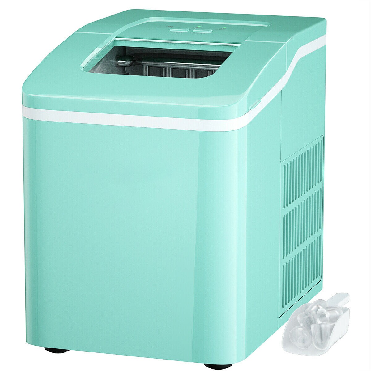 Compact and Portable Countertop Ice Maker Machine with Scoop