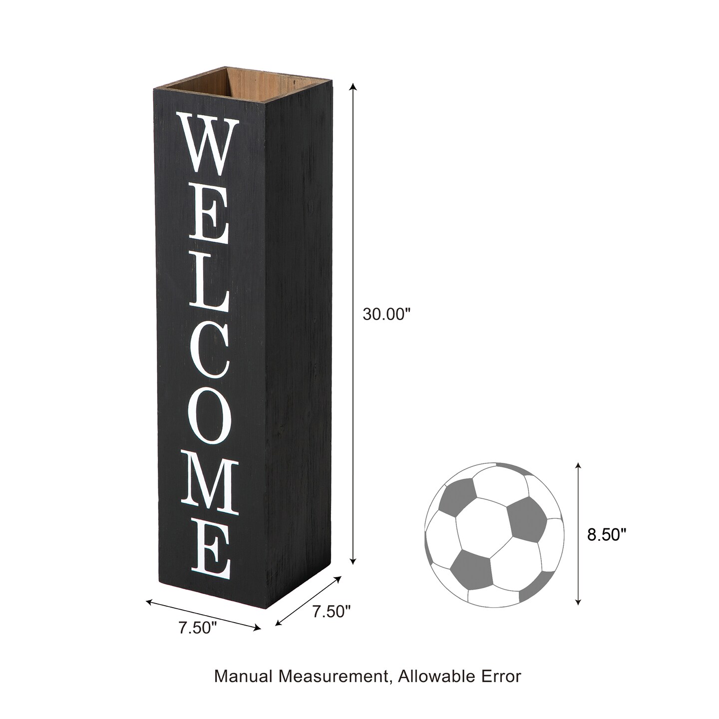 Set of 2 30"H Double Sided Solid Wood Boxed "WELCOME" Porch Signs