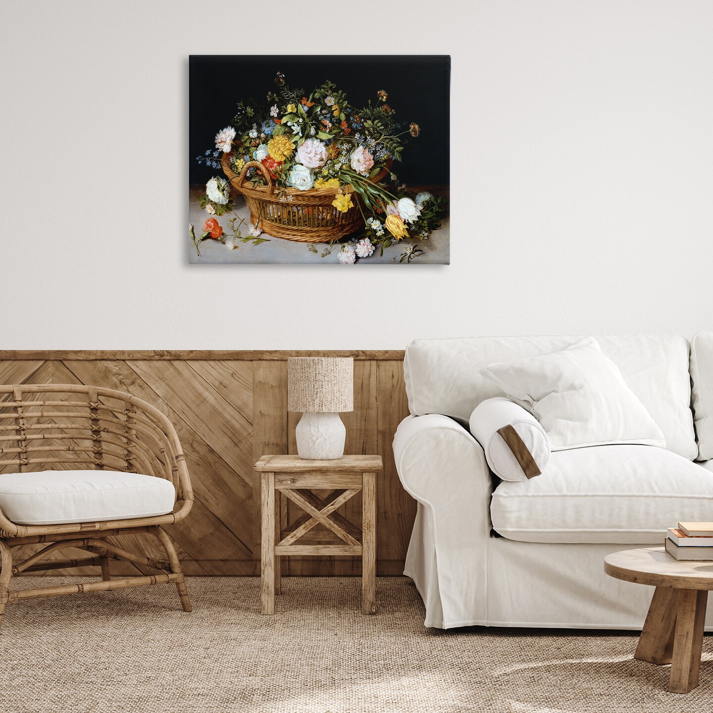 Stupell Industries Vintage Flower Basket Canvas Wall Art Design by CAD