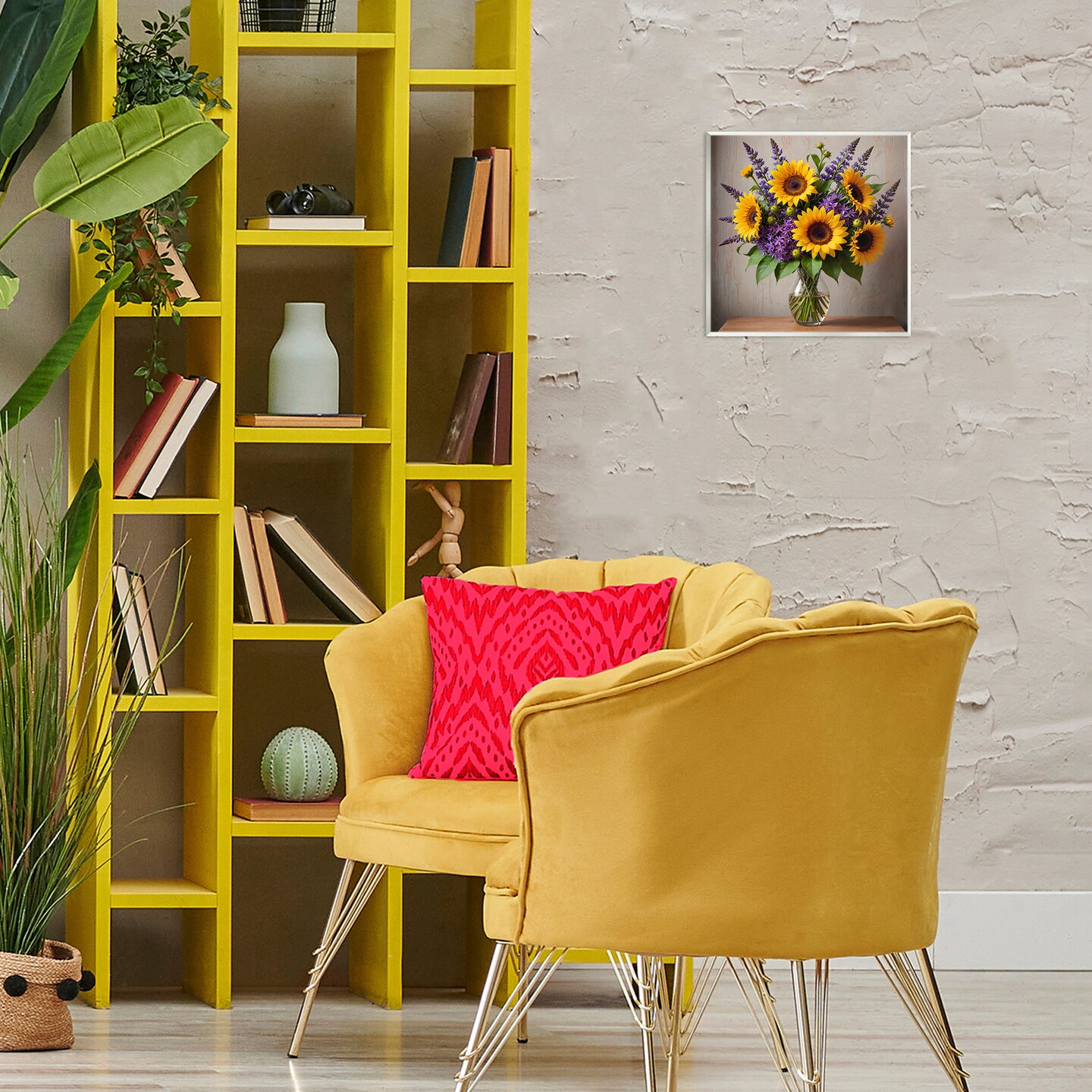 Stupell Industries Sunflower & Lavender Bouquet Wall Plaque Art Design by Yuri Khrushch