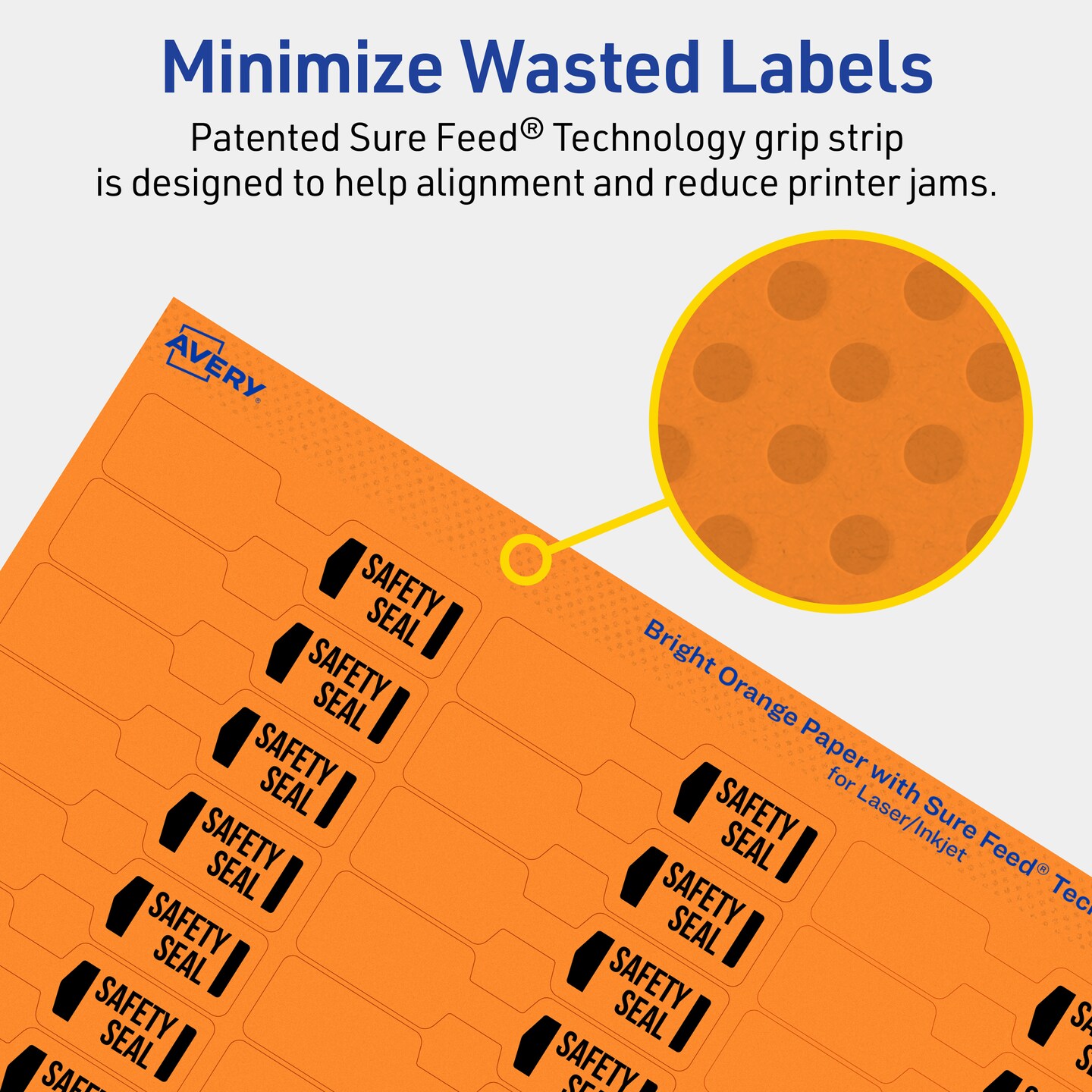 Avery Bright Orange Paper Labels, 0.5&#x22; x 2.5&#x22; Barbell