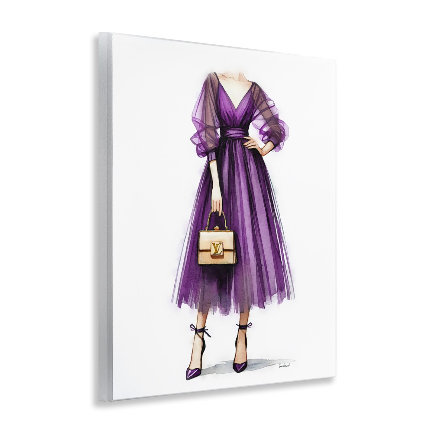 Stupell Industries Purple Glam Dress Wall Plaque Art Design by Amanda Greenwood