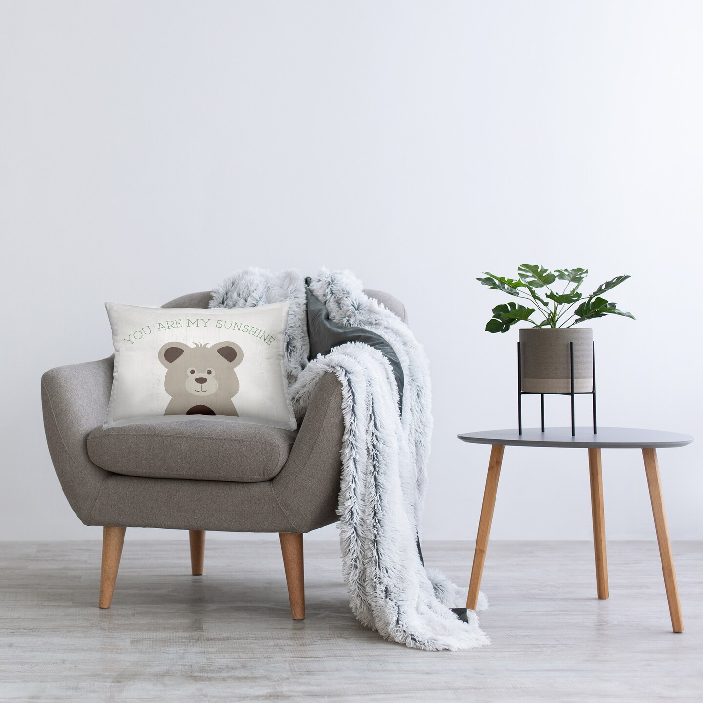 My Sunshine Smiling Bear Decorative Printed Throw Pillow Design by Natalie Carpentieri, 14 x 7 x 20