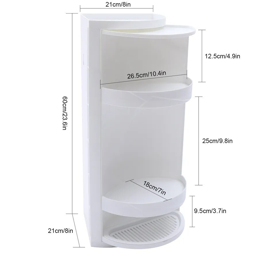 Rotating Triangle Rack Bathroom Storage Holder Organizer Sink