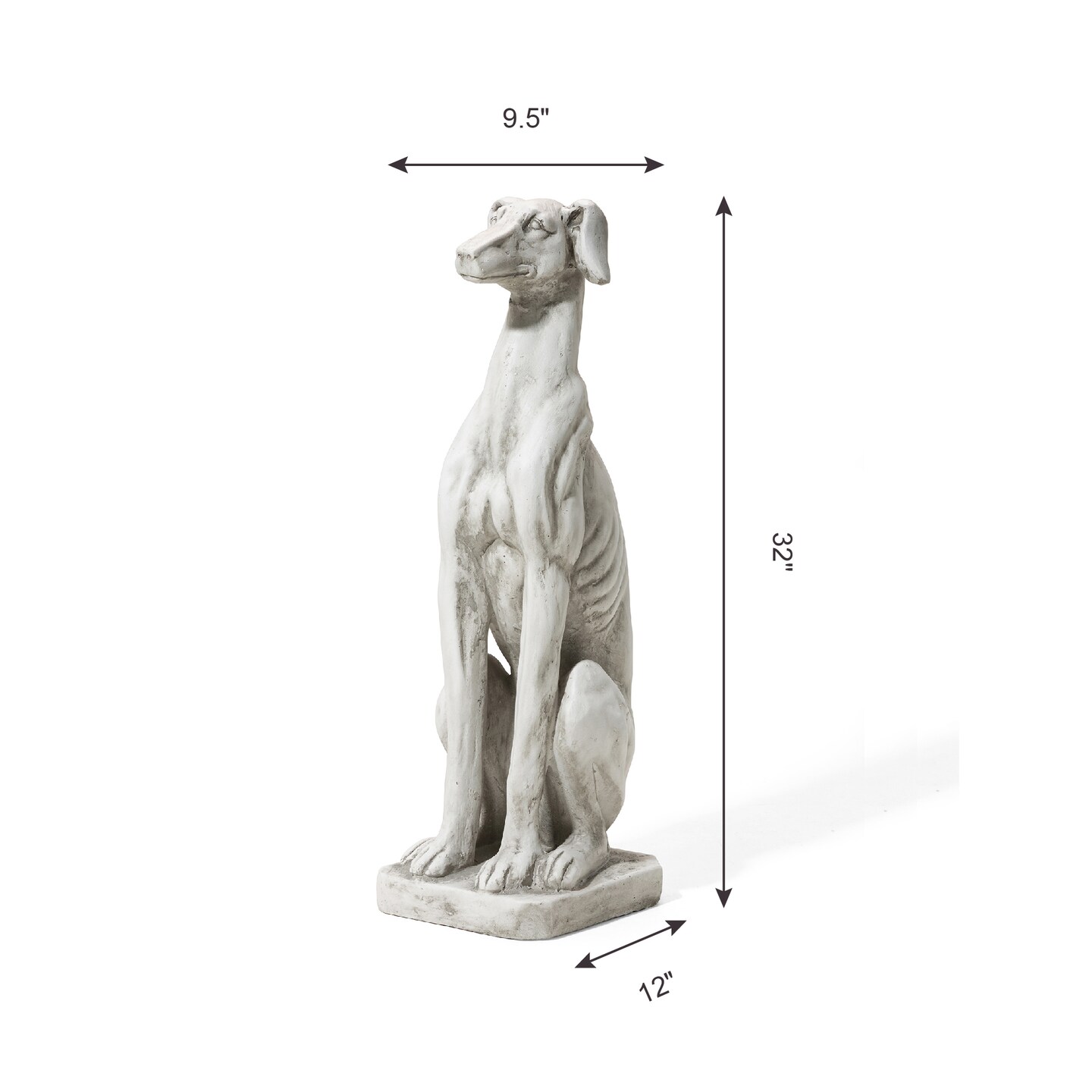 Set of 2 32&#x27;&#x27;H MGO Sitting Dog Garden Statue