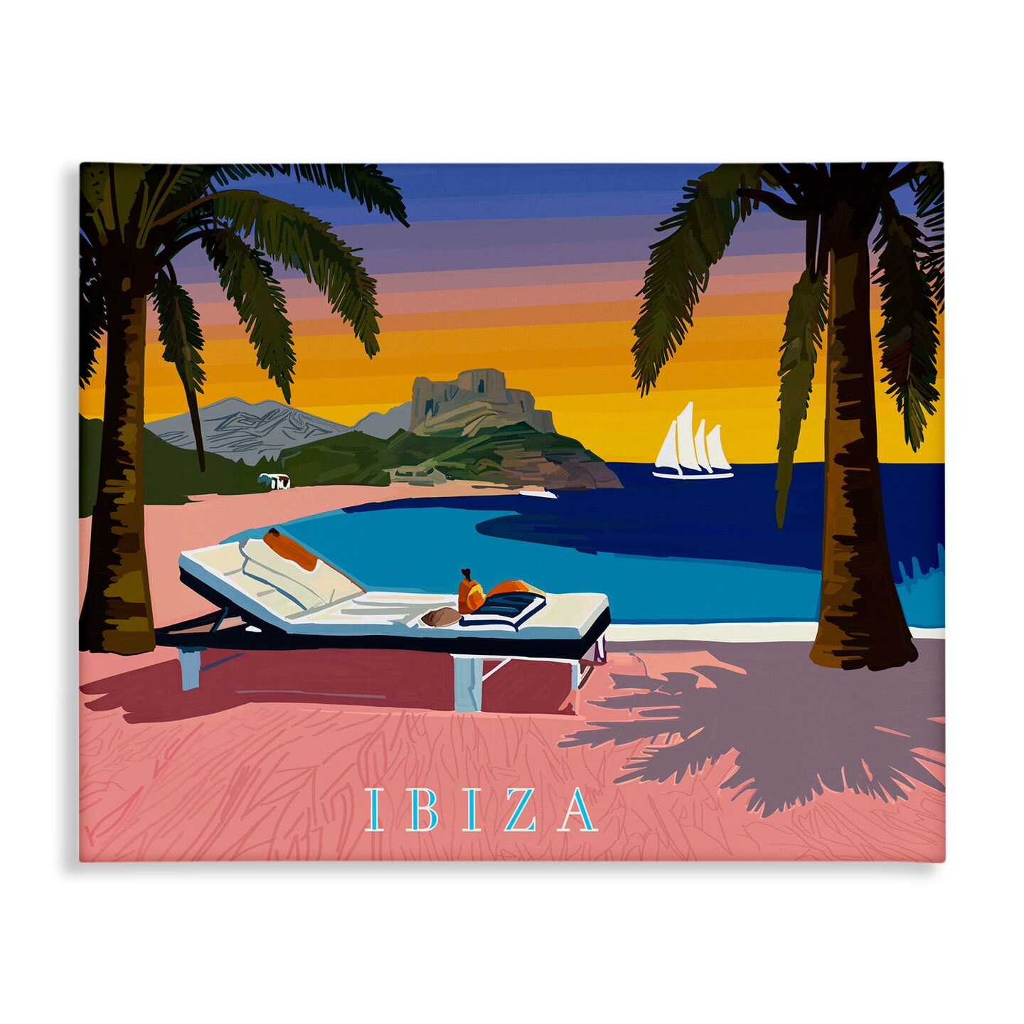 Stupell Industries Ibiza Tropical Beach View Canvas Wall Art Design by Amelia Noyes