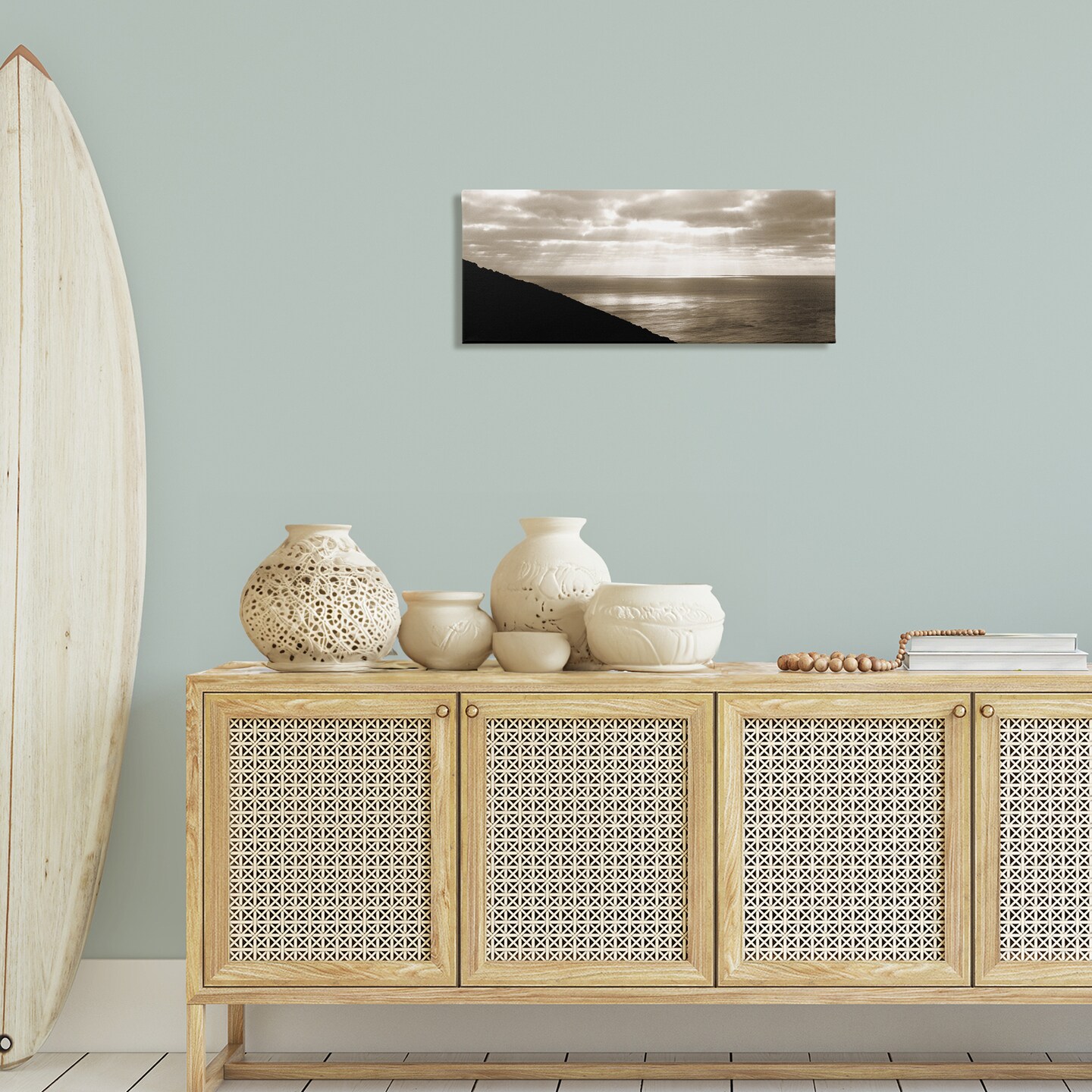 Stupell Industries Sepia Rays on Beach Canvas Wall Art Design by Noah Bay