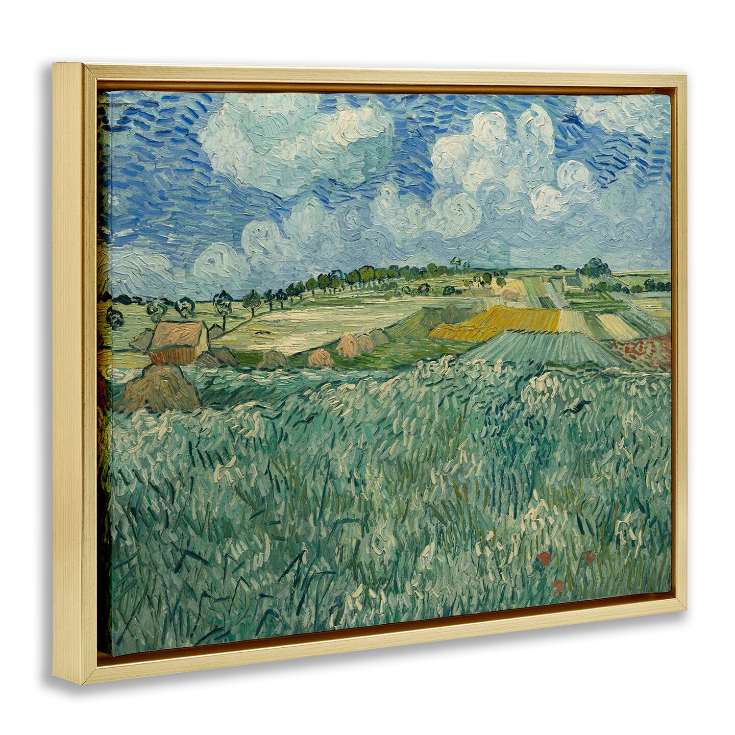 Stupell Industries Classical Van Gogh Farmland Framed Floater Canvas Wall Art Design by one1000paintings