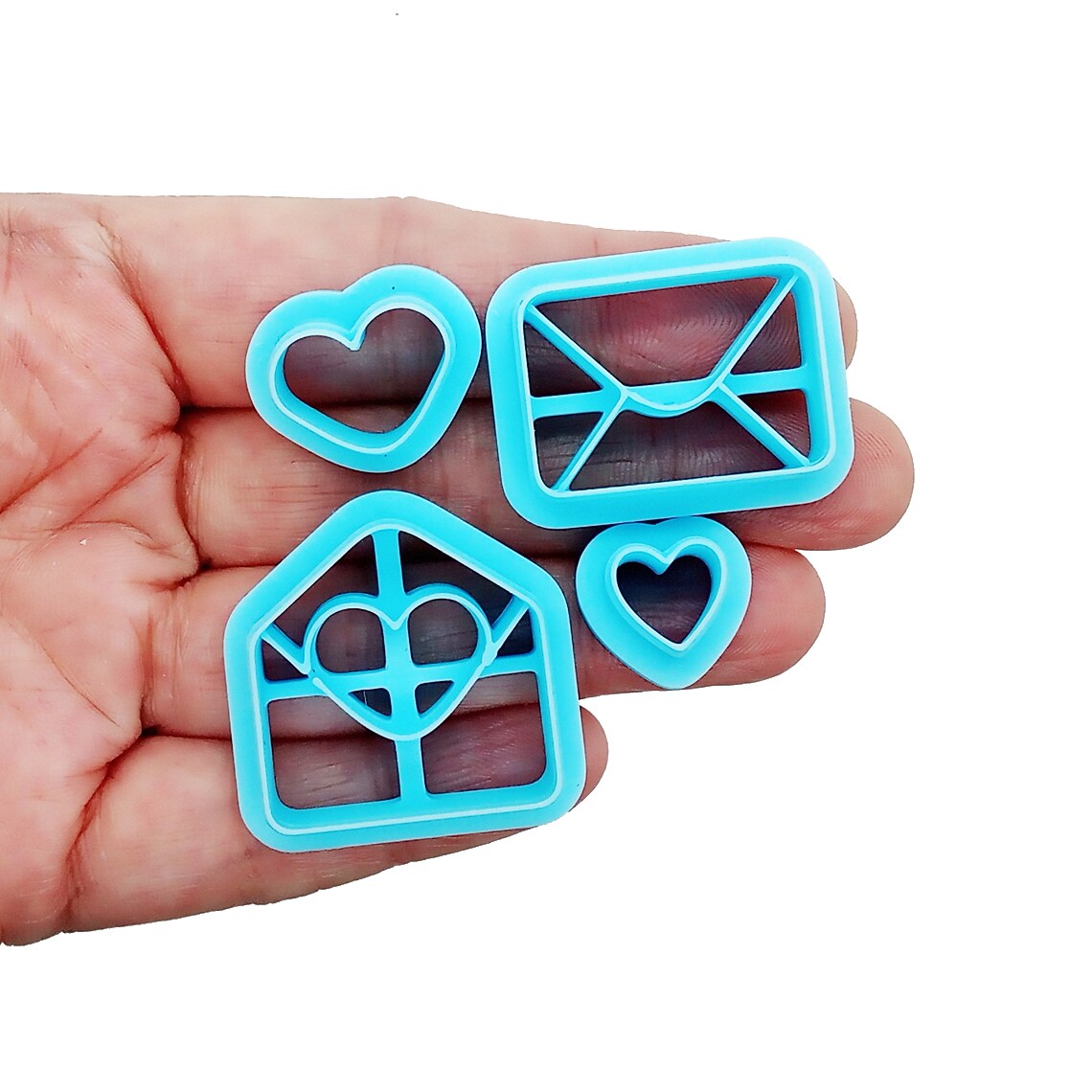 Love Letters Clay Cutter Set, Cute Mini Envelopes with Hearts, 4 pc, Adorabilities