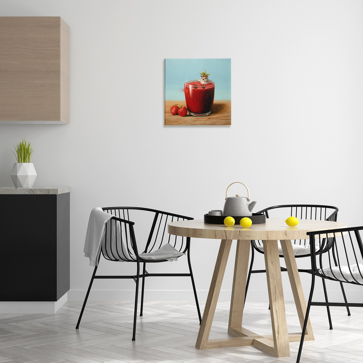 Stupell Industries Bird in Strawberry Drink Canvas Wall Art Design by Lucia Heffernan