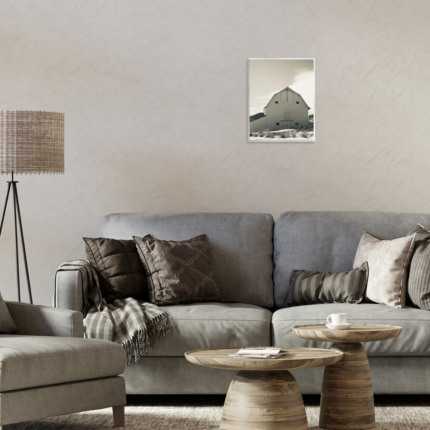 Stupell Industries Monochromatic Winter Barn Wall Plaque Art Design by Ashley Singleton