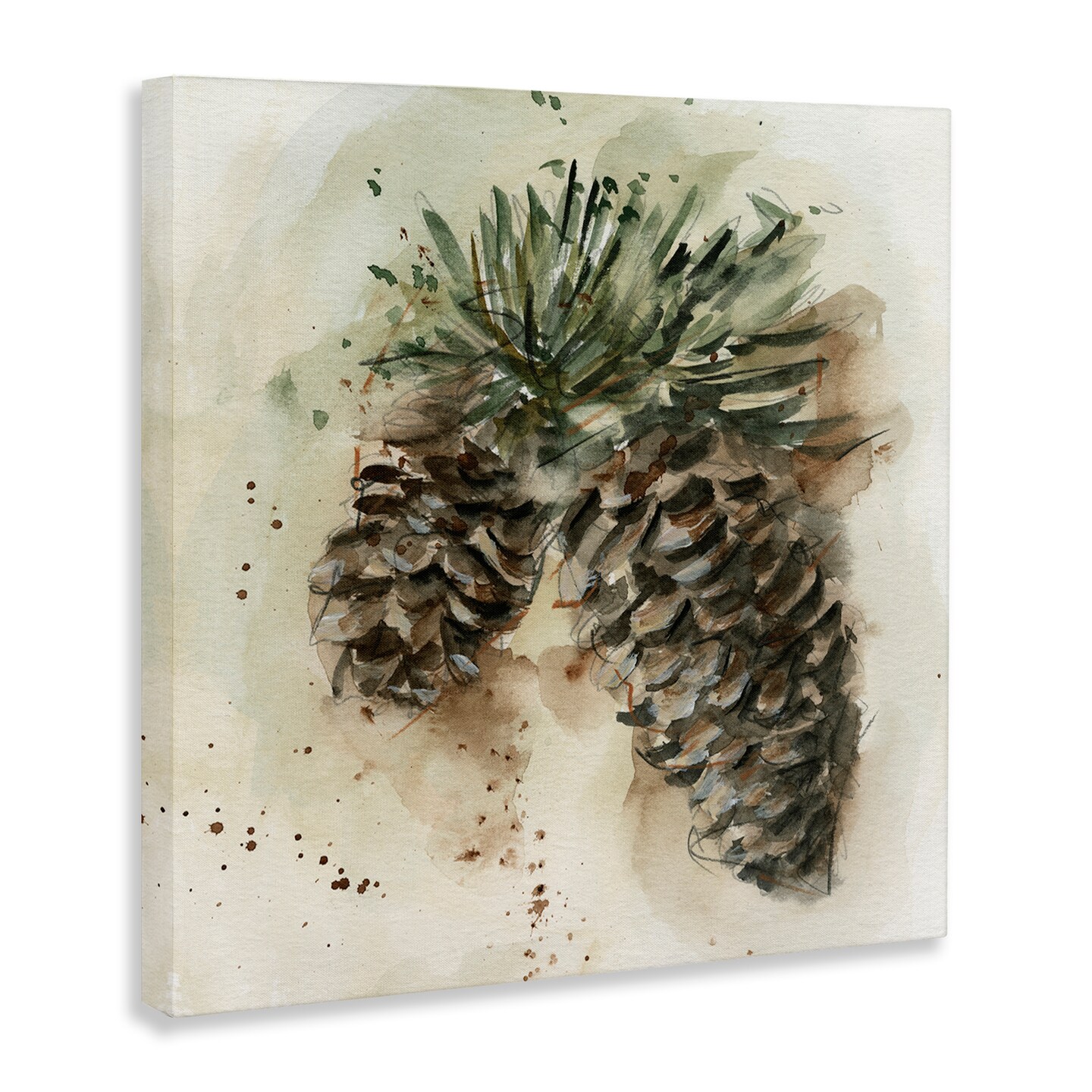 Stupell Industries Pine Cone Watercolor Canvas Wall Art Design by Ethan Harper