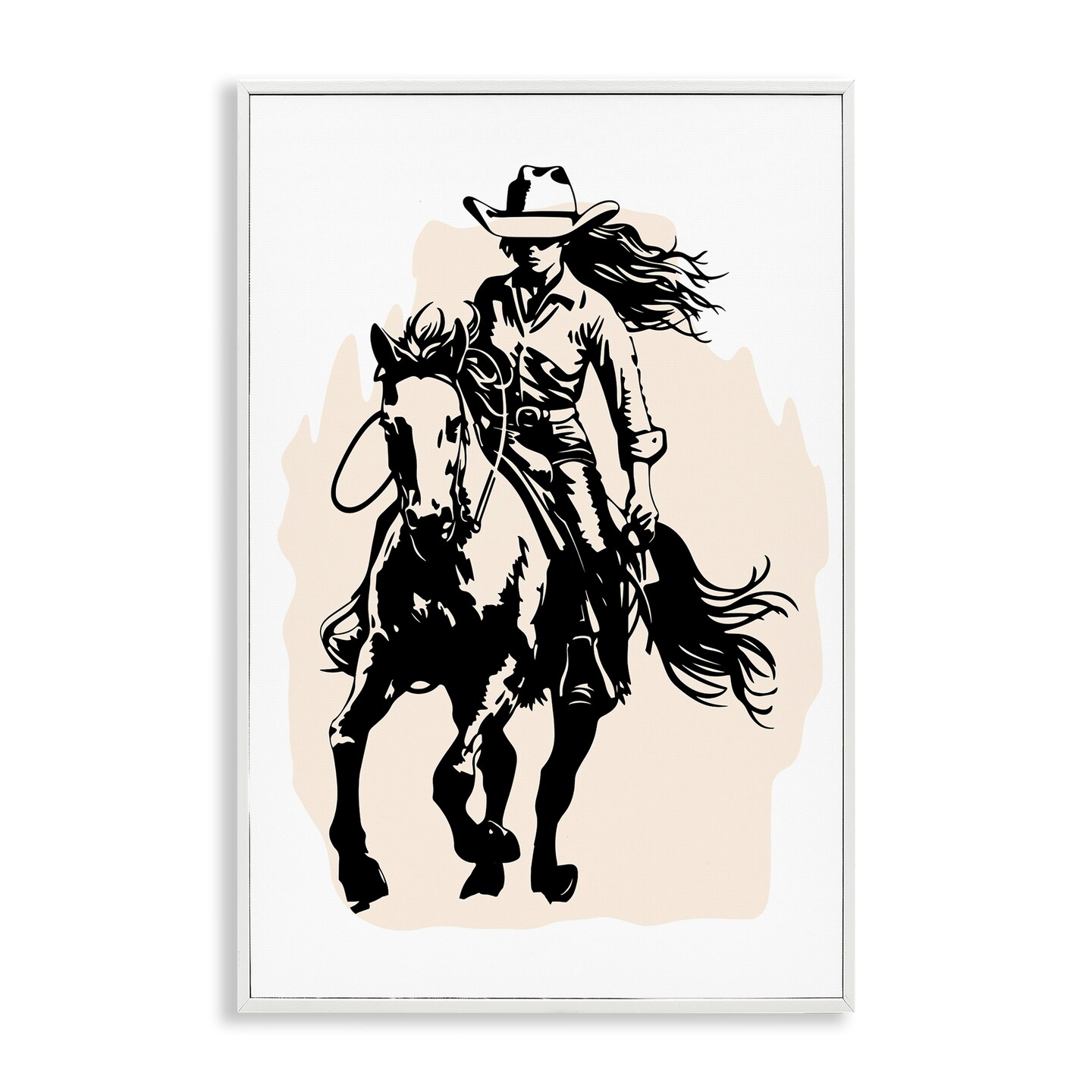 Stupell Industries Saddle Sisters Girl Framed Giclee Wall Art Design by Andrea Haase