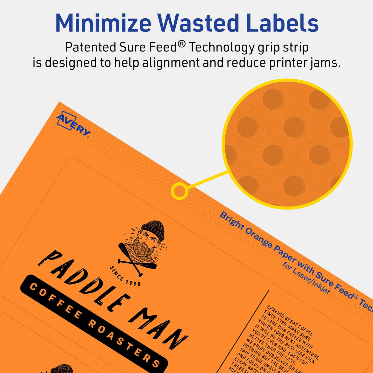 Avery Bright Orange Paper Labels, 3&#x22; x 7&#x22; Rectangle