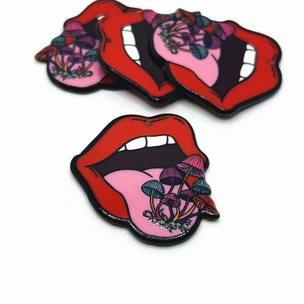 1, 4 or 20 Pieces: Red Mushroom Mouth Pendants